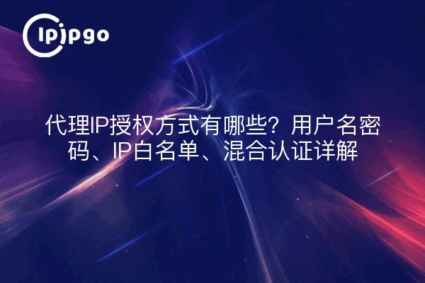 代理IP授权方式有哪些？用户名密码、IP白名单、混合认证详解