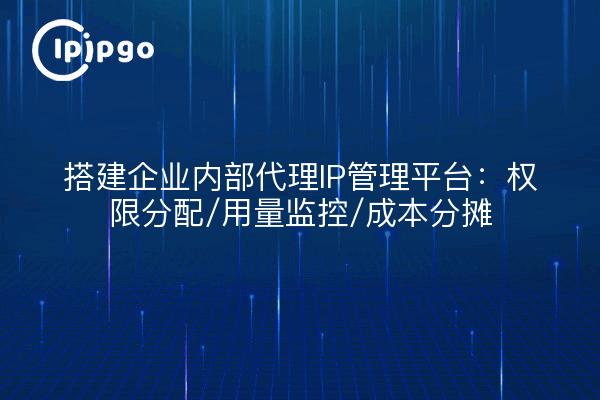 搭建企业内部代理IP管理平台：权限分配/用量监控/成本分摊