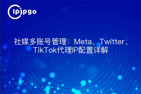 社媒多账号管理：Meta、Twitter、TikTok代理IP配置详解