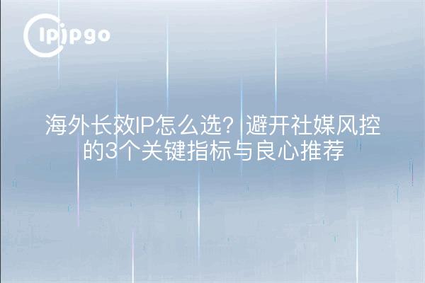 海外长效IP怎么选？避开社媒风控的3个关键指标与良心推荐