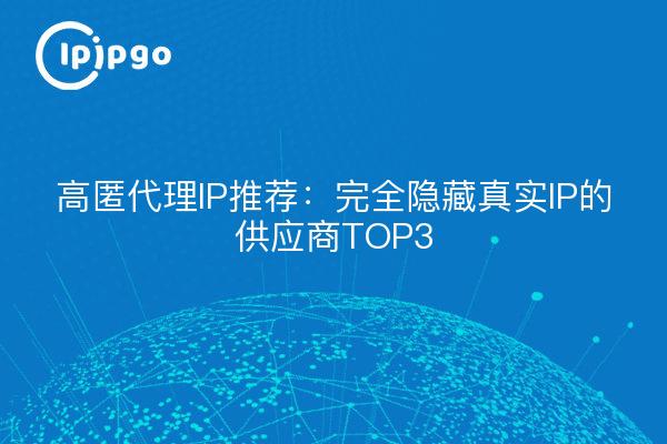 高匿代理IP推荐:完全隐藏真实IP的供应商TOP3