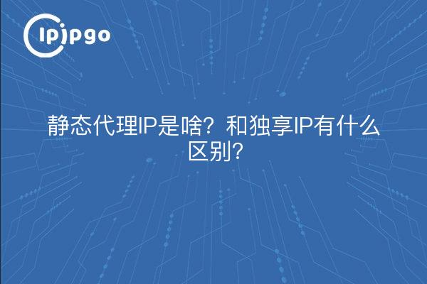静态代理IP是啥？和独享IP有什么区别？