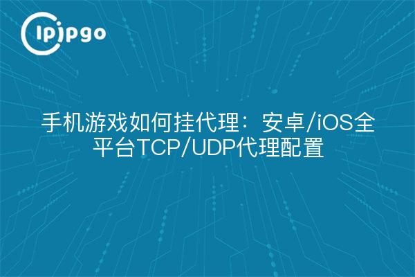 手机游戏如何挂代理：安卓/iOS全平台TCP/UDP代理配置