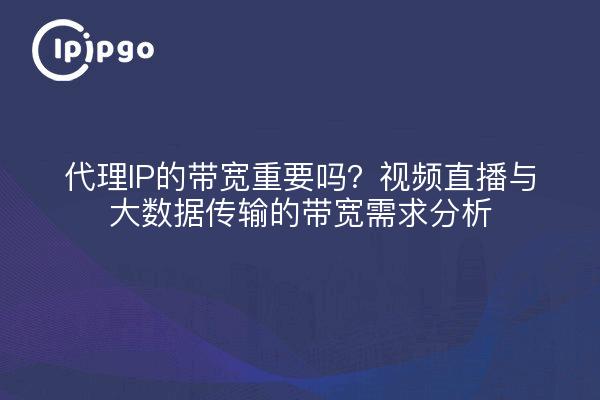 代理IP的带宽重要吗？视频直播与大数据传输的带宽需求分析