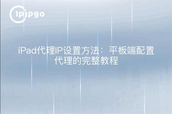 iPad代理IP设置方法:平板端配置代理的完整教程