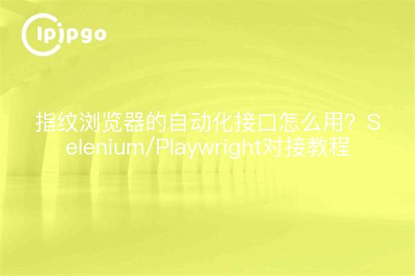 指纹浏览器的自动化接口怎么用？Selenium/Playwright对接教程