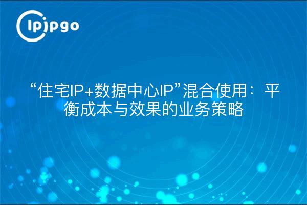 “住宅IP+数据中心IP”混合使用：平衡成本与效果的业务策略