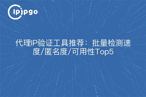 代理IP验证工具推荐：批量检测速度/匿名度/可用性Top5