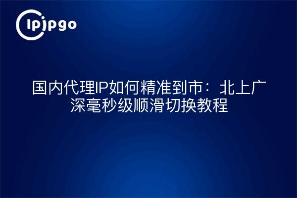国内代理IP如何精准到市：北上广深毫秒级顺滑切换教程