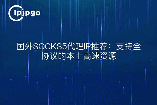 国外SOCKS5代理IP推荐:支持全协议的本土高速资源