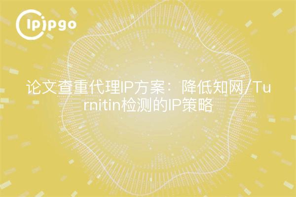 论文查重代理IP方案：降低知网/Turnitin检测的IP策略