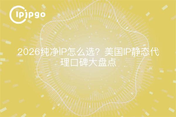 2026纯净IP怎么选？美国IP静态代理口碑大盘点
