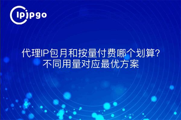 代理IP包月和按量付费哪个划算？不同用量对应最优方案