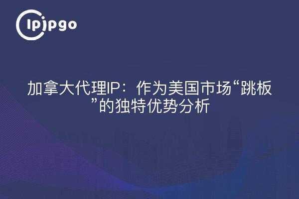 加拿大代理IP：作为美国市场“跳板”的独特优势分析