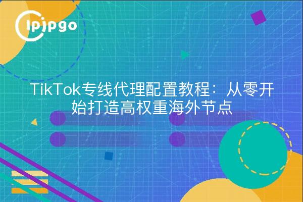 TikTok专线代理配置教程：从零开始打造高权重海外节点