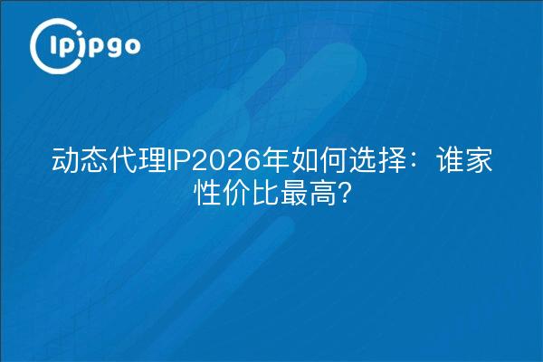 动态代理IP2026年如何选择：谁家性价比最高？