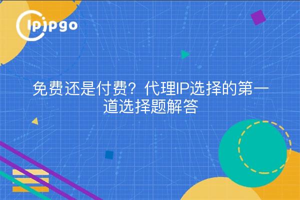 免费还是付费?代理IP选择的第一道选择题解答