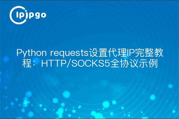 Python requests设置代理IP完整教程：HTTP/SOCKS5全协议示例