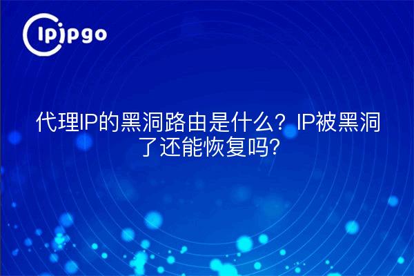 代理IP的黑洞路由是什么？IP被黑洞了还能恢复吗？