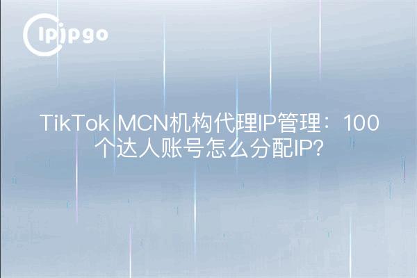 TikTok MCN机构代理IP管理：100个达人账号怎么分配IP？