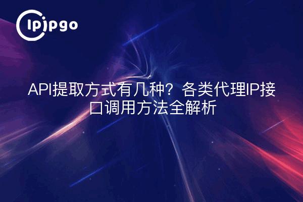 API提取方式有几种？各类代理IP接口调用方法全解析