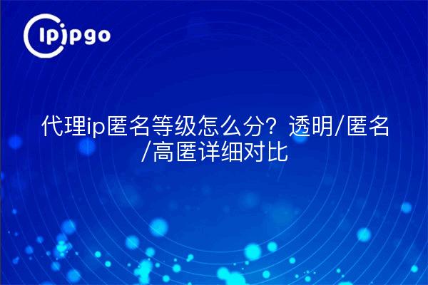 代理ip匿名等级怎么分?透明/匿名/高匿详细对比
