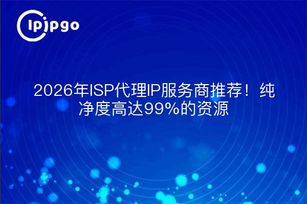 2026年ISP代理IP服务商推荐！纯净度高达99%的资源