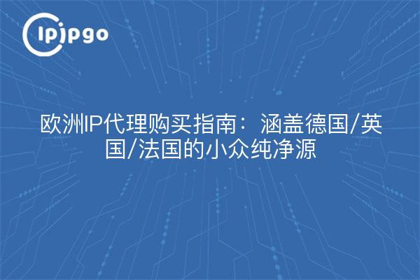 欧洲IP代理购买指南：涵盖德国/英国/法国的小众纯净源
