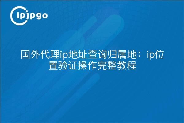 国外代理ip地址查询归属地:ip位置验证操作完整教程