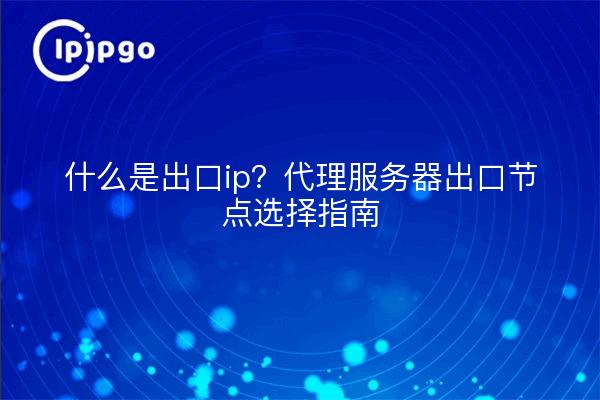 什么是出口ip？代理服务器出口节点选择指南