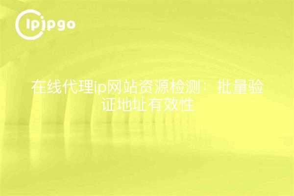 在线代理ip网站资源检测：批量验证地址有效性