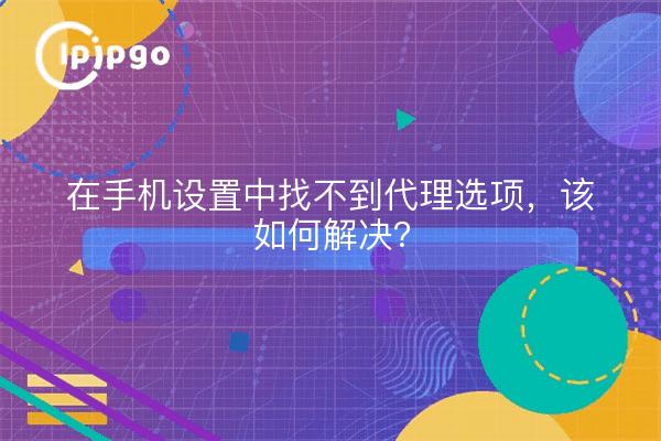 在手机设置中找不到代理选项，该如何解决？