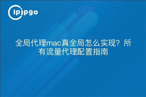 全局代理mac真全局怎么实现？所有流量代理配置指南