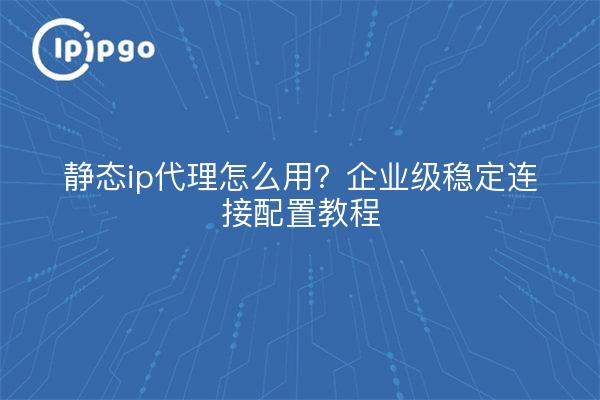 静态ip代理怎么用?企业级稳定连接配置教程