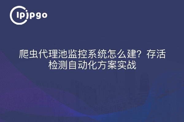 爬虫代理池监控系统怎么建？存活检测自动化方案实战