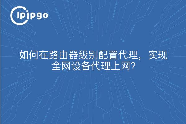 如何在路由器级别配置代理，实现全网设备代理上网？