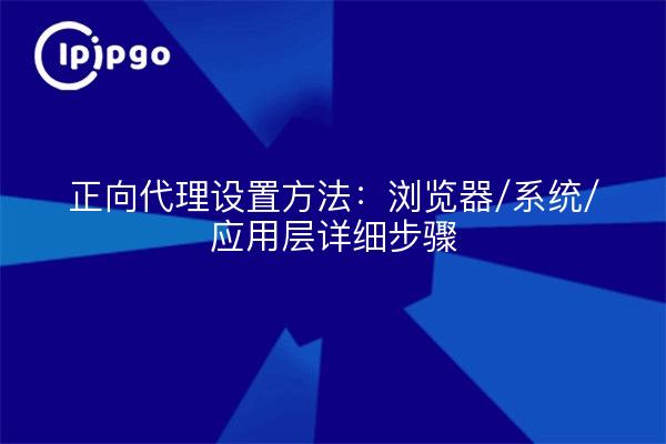 正向代理设置方法：浏览器/系统/应用层详细步骤