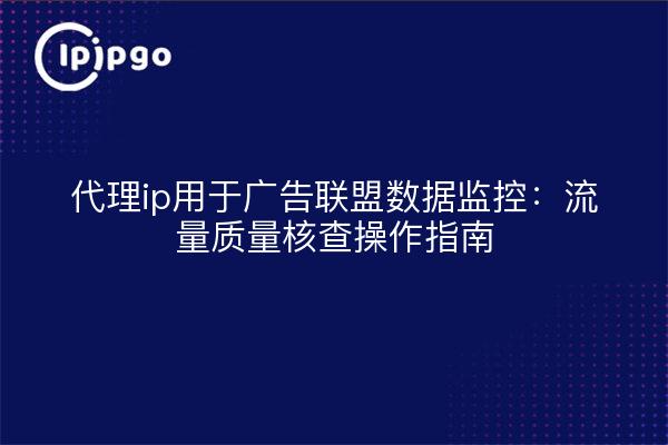 代理ip用于广告联盟数据监控：流量质量核查操作指南