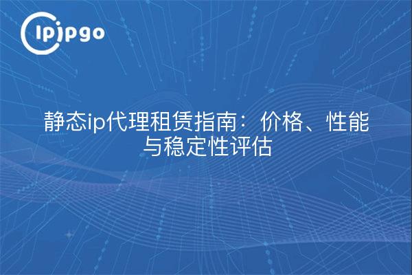 静态ip代理租赁指南：价格、性能与稳定性评估