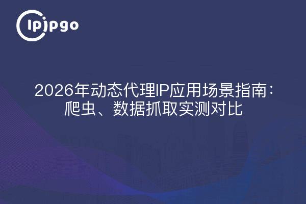 2026年动态代理IP应用场景指南:爬虫、数据抓取实测对比