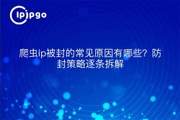 爬虫ip被封的常见原因有哪些？防封策略逐条拆解