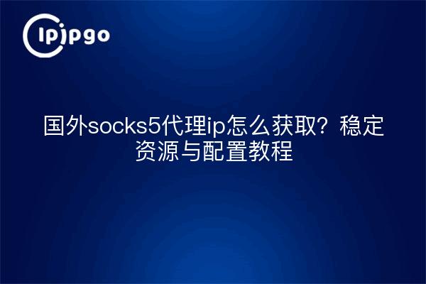 国外socks5代理ip怎么获取？稳定资源与配置教程