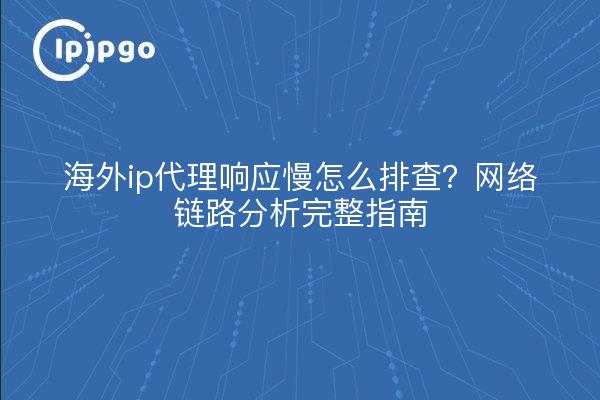 海外ip代理响应慢怎么排查?网络链路分析完整指南