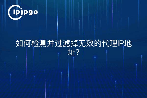 如何检测并过滤掉无效的代理IP地址？