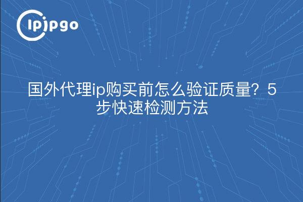 国外代理ip购买前怎么验证质量？5步快速检测方法