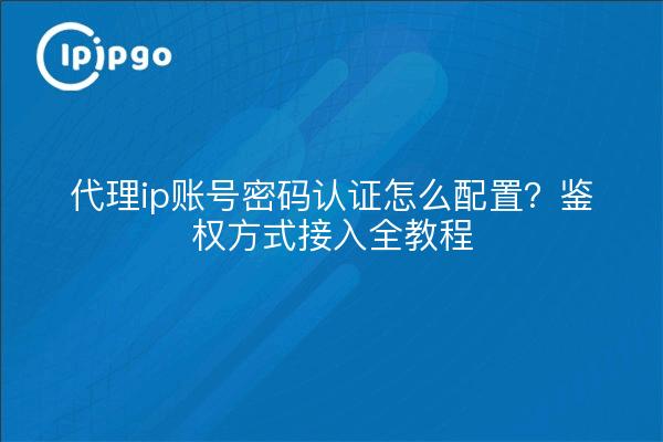 代理ip账号密码认证怎么配置?鉴权方式接入全教程