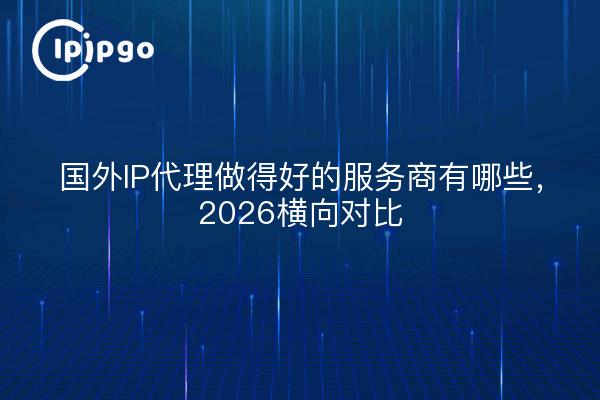 国外IP代理做得好的服务商有哪些，2026横向对比