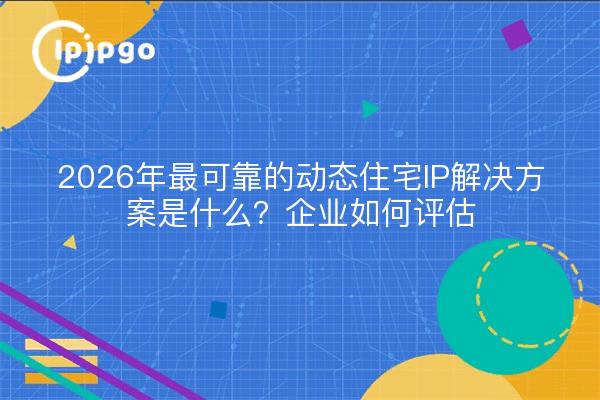 2026年最可靠的动态住宅IP解决方案是什么？企业如何评估