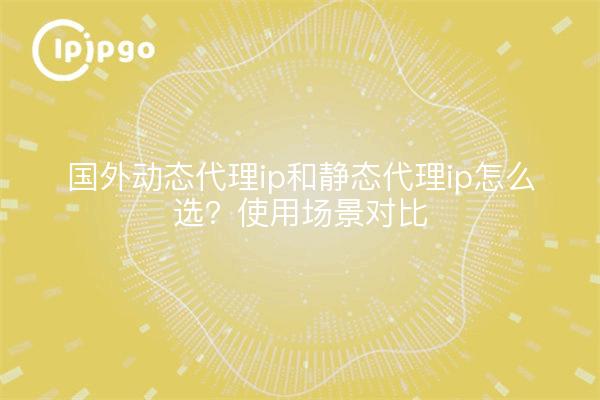 国外动态代理ip和静态代理ip怎么选？使用场景对比