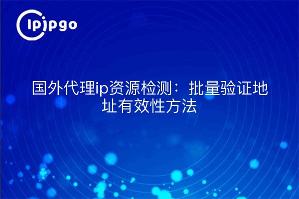 国外代理ip资源检测：批量验证地址有效性方法